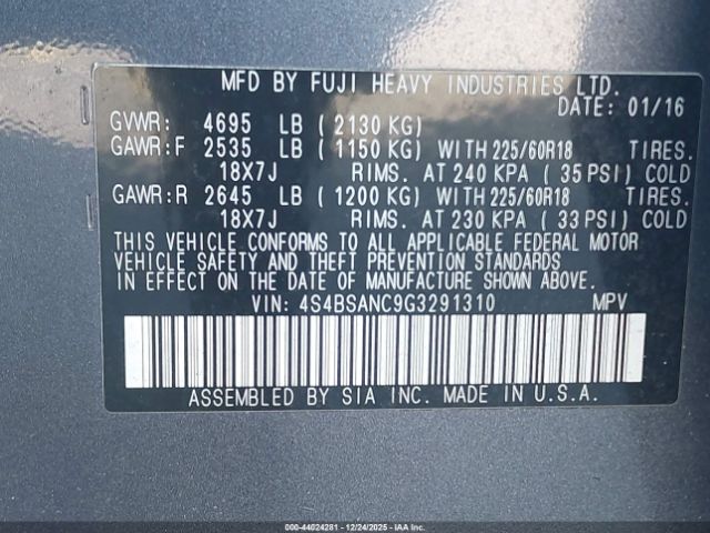 Subaru Outback 2.5i Limited Image 9